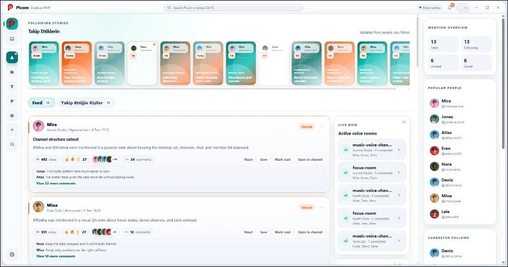 A focused view of mentions and activity.